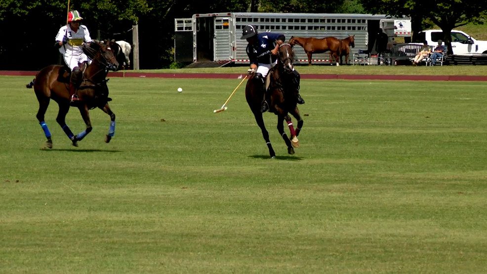 Skaneateles Polo Club players in a match on Andrews Road